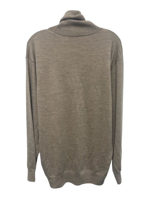 IRO Size M Taupe Beige Wool Heathered Knit Turtleneck Side Slit Sweater Taupe Beige / M