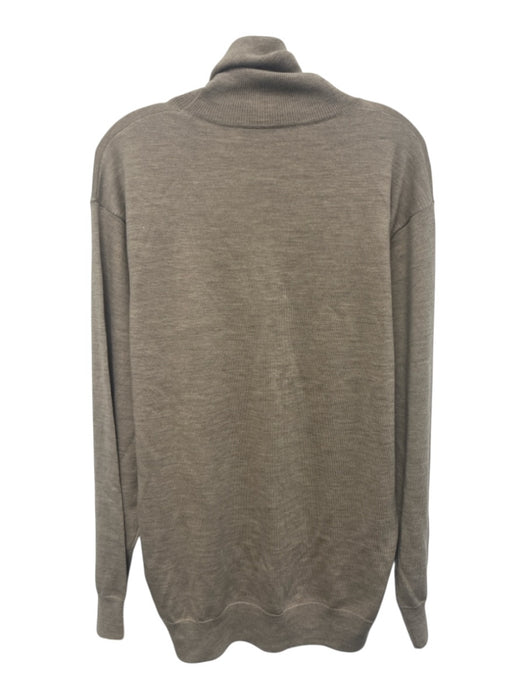 IRO Size M Taupe Beige Wool Heathered Knit Turtleneck Side Slit Sweater Taupe Beige / M