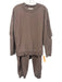 Tibi Size L/M Taupe Gray Cotton Elastic Waistband Elbow Cut outs Lounge Pant Set Taupe Gray / L/M