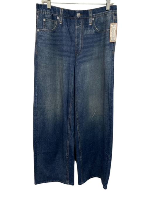 Rag & Bone Size L Medium Wash Cotton Elastic Waistband Denim Print Pants Medium Wash / L