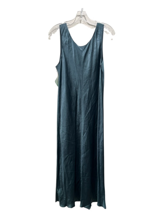 Vince Size L Teal Blue Acetate slip Satin Maxi Sleeveless Dress Teal Blue / L