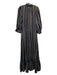 Antik Batik Size M/40 Black & Gold Viscose Vertical Stripes Half Button Dress Black & Gold / M/40