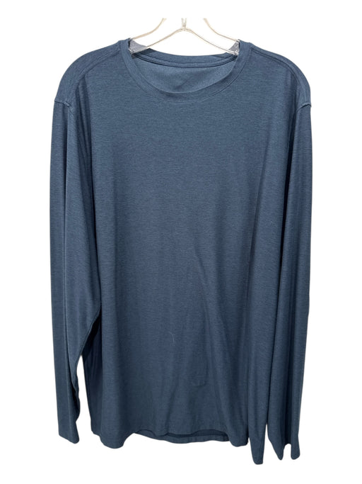 Vuori Size Est XL Navy Synthetic Heathered Athletic Men's Long Sleeve Shirt Navy / Est XL