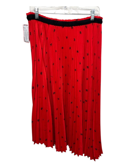 PSWL Proenza Schouler Size M Red & Black Polyester Accordian Pleats Bears Skirt Red & Black / M