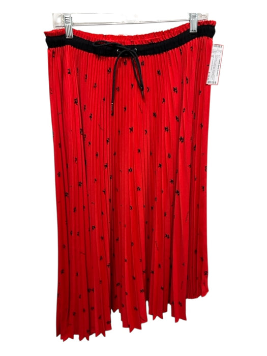 PSWL Proenza Schouler Size M Red & Black Polyester Accordian Pleats Bears Skirt Red & Black / M