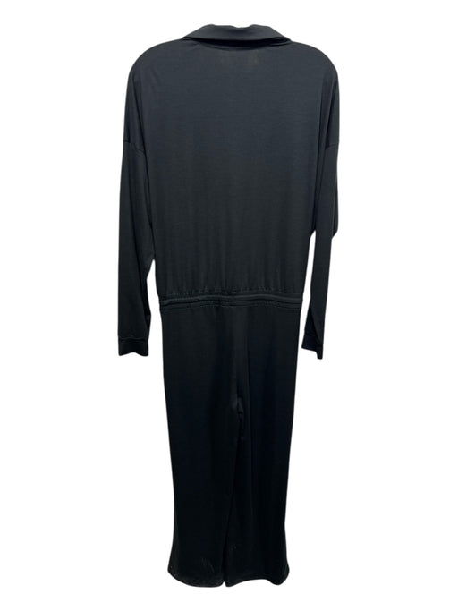 Vuori Size L Black Rayon V Neck Drawstring Pockets longsleeve Jumpsuit Black / L