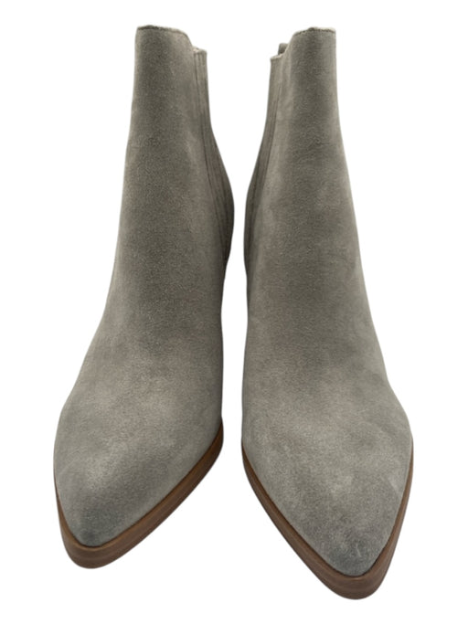 Marc Fisher Shoe Size 8 Grey & Brown Suede Wood Heel Stacked Heel Booties Grey & Brown / 8