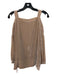 Tibi Size XS Beige Rayon Blend Velvet Long Sleeve Shoulder Cut Out Solid Top Beige / XS