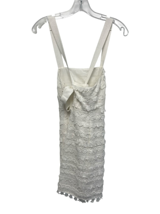 Ted Baker Size 1 White Polyester & Cotton Sleeveless Fringe Applique Dress White / 1