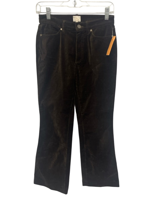 Ann Mashburn Size 25 Dark Brown Cotton Velvet High Rise Button & Zip Fly Pants Dark Brown / 25