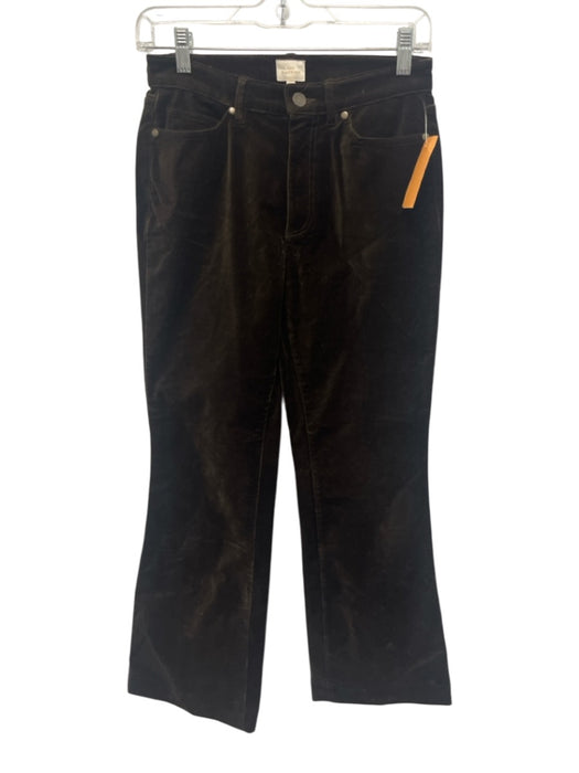 Ann Mashburn Size 25 Dark Brown Cotton Velvet High Rise Button & Zip Fly Pants Dark Brown / 25