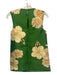 Alemais Size 0 Green & Beige Polyester Sleeveless Floral Satin Tunic Top Green & Beige / 0