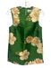 Alemais Size 0 Green & Beige Polyester Sleeveless Floral Satin Tunic Top Green & Beige / 0