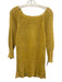 Koch Size M Mustard Yellow Linen Wide Knit 3/4 Sleeve Open Back Sweater Mustard Yellow / M