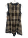 Gracia Size S Black, Beige & Brown Polyester Knit Houndstooth Tie Front Vest Black, Beige & Brown / S
