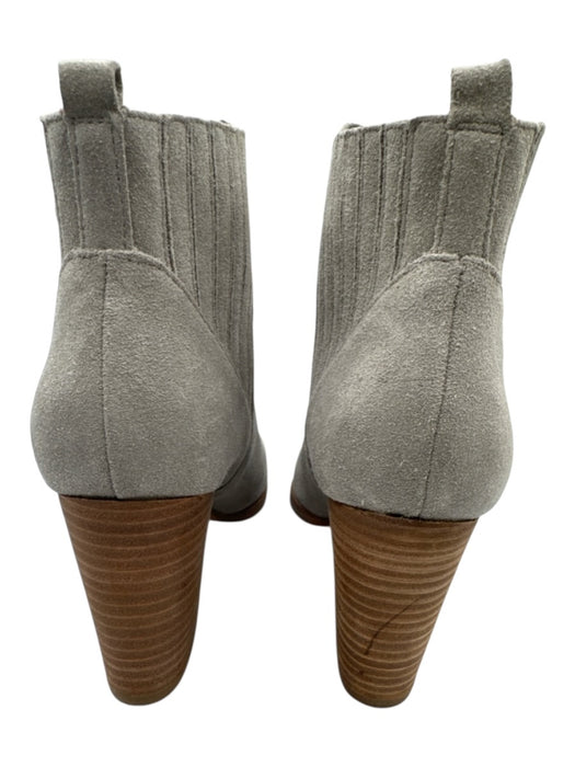 Marc Fisher Shoe Size 8 Gray Leather Upper Suede Elastic Sides Ankle Boots Gray / 8