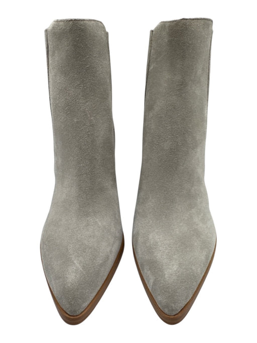 Marc Fisher Shoe Size 8 Gray Leather Upper Suede Elastic Sides Ankle Boots Gray / 8