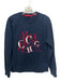 Carolina Herrera AS IS Size S Navy Cotton logo T shirt Crew Long Sleeve Shirt Navy / S