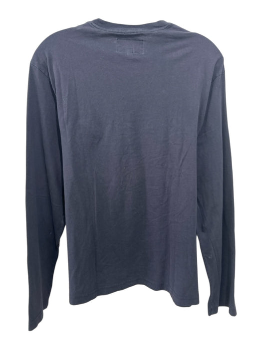 Armani Jeans Size M Blue & White Cotton logo T shirt Crew Long Sleeve Shirt Blue & White / M