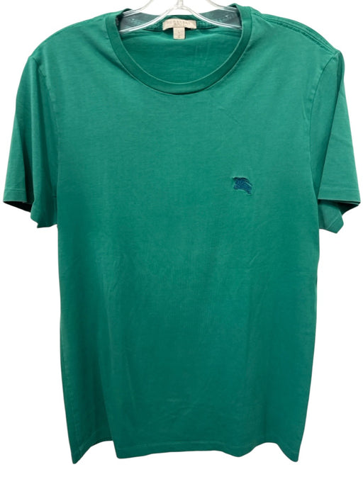 Burberry Brit Size L Green Cotton Solid T shirt Crew Men's Short Sleeve Green / L