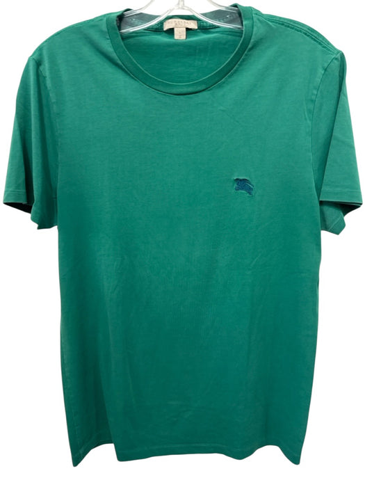 Burberry Brit Size L Green Cotton Solid T shirt Crew Men's Short Sleeve Green / L