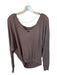 We The Free Size XS Taupe Cotton Blend Waffle V Neck Long Sleeve Sweater Taupe / XS