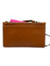 Fossil Cognac Brown Leather double zip Crossbody Bag Cognac Brown / S