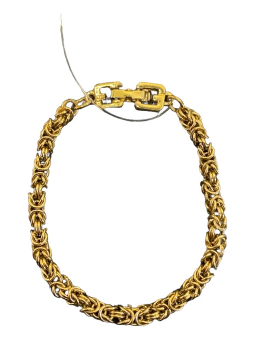 Givenchy Gold Metal Chain Logo Clasp Wrap Bracelet Gold
