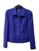 Escada Size 38 Purple Virgin Wool Silver Hardware Toggle Faux Pocket Jacket Purple / 38