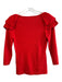 Karen Millen Size L Red Viscose Ripped Pleat Shoulder Detail Long Sleeve Top Red / L