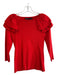 Karen Millen Size L Red Viscose Ripped Pleat Shoulder Detail Long Sleeve Top Red / L