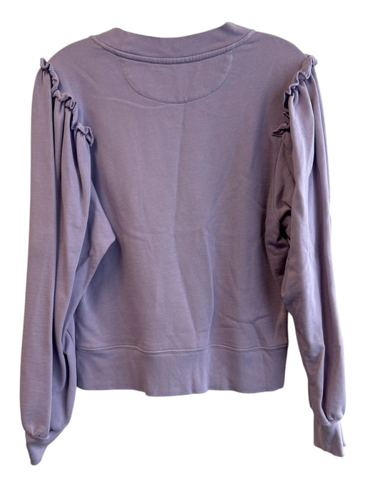 Marie Oliver Size XS Lavander 100% Cotton Round Neck Long Sleeve Ruffle Top Lavander / XS
