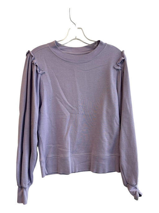 Marie Oliver Size XS Lavander 100% Cotton Round Neck Long Sleeve Ruffle Top Lavander / XS