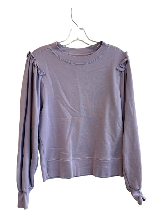 Marie Oliver Size XS Lavander 100% Cotton Round Neck Long Sleeve Ruffle Top Lavander / XS