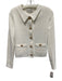 Cara Cara Size Est S White Viscose & Nylon Long Sleeve Button Front Knit Sweater White / Est S