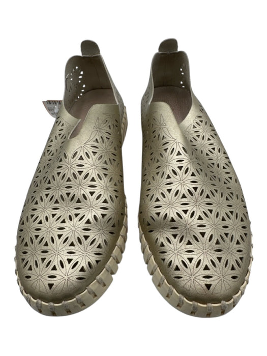 Ilse Jacobsen Shoe Size 39 Gold & White Leather Perforated Platform Shoes Gold & White / 39