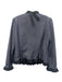 Red Valentino Size S Blue & Black No Fabric Tag Trim Back Bow Zip front Jacket Blue & Black / S