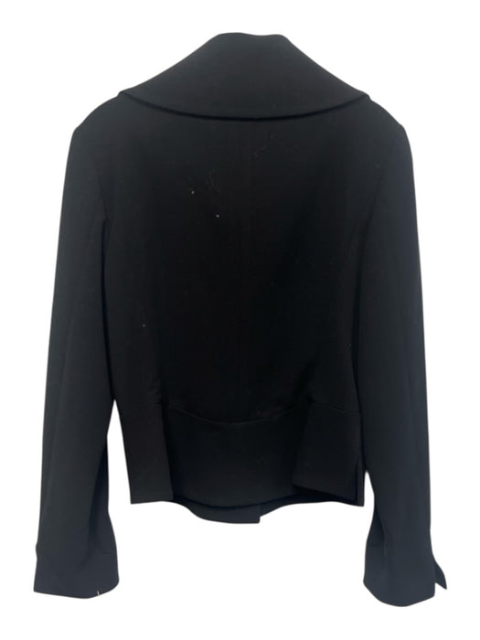 Max Mara Size 10 Black Virgin Wool Button Up Collar split cuff Jacket Black / 10