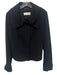 Max Mara Size 10 Black Virgin Wool Button Up Collar split cuff Jacket Black / 10