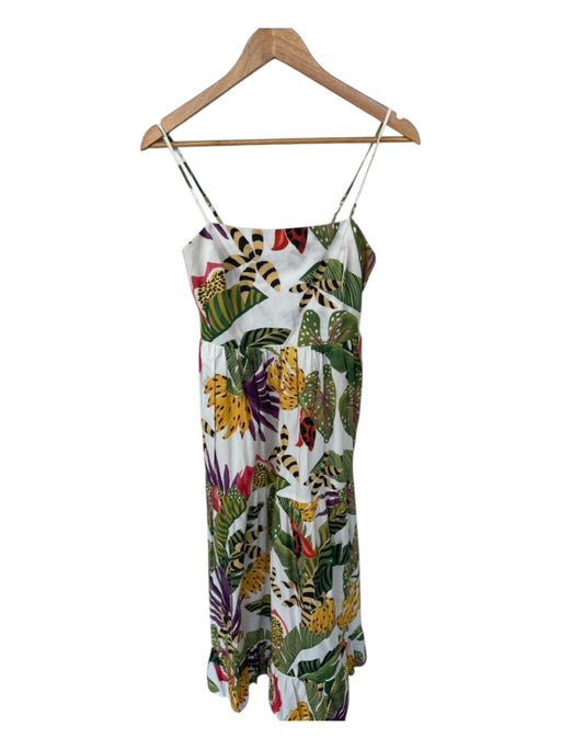 Farm Rio Size S Green & Orange Cotton Spaghetti Strap Jungle Print Maxi Dress Green & Orange / S