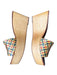Tory Burch Shoe Size 7M Brown & Yellow Leather & Wood Raffia Woven Sandals Brown & Yellow / 7M