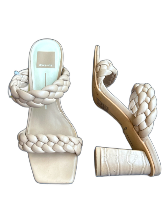 Dolce Vita Shoe Size 7 nude Leather Braided Square Toe Block Heel Sandals nude / 7