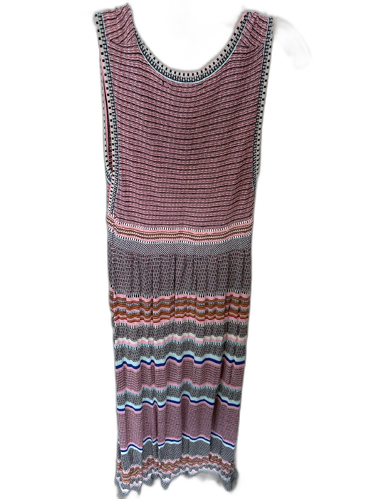 Aldomartins Size MP Pink & Black Polyester Sleeveless Knit Slip Maxi Dress Pink & Black / MP