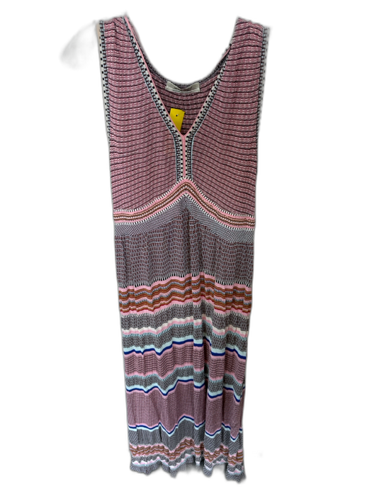 Aldomartins Size MP Pink & Black Polyester Sleeveless Knit Slip Maxi Dress Pink & Black / MP