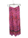 Pinch Size XS Pink & Teal Polyester Drawstring Botanical Maxi Skirt Pink & Teal / XS
