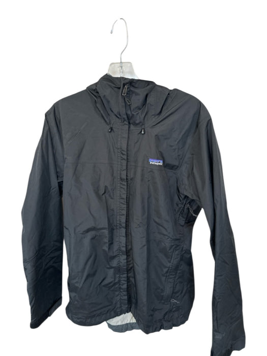 Patagonia Black Recycled Nylon Full Zip Athletic Raincoat Black / M