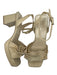 Dolce Vita Shoe Size 7 Tan Canvas Block Heel Ruffles Ankle Strap Sandals Tan / 7