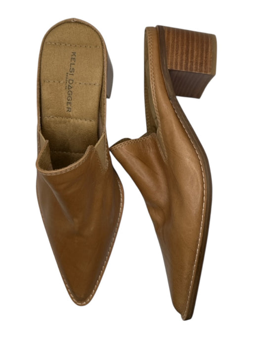 Kelsi Dagger Shoe Size 7.5 Brown Leather Block Heel Pointed Toe Western Mules Brown / 7.5