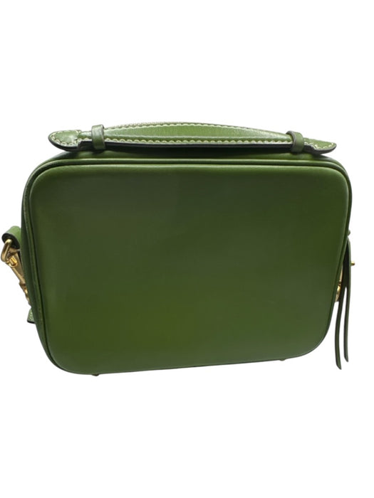Tory Burch Green Leather Crossbody Outer Pocket Gold Hardware Bag Green / S