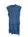 avara Size M Med Dark Wash Tencel Cap Sleeve Button Down Collar Denim Dress Med Dark Wash / M